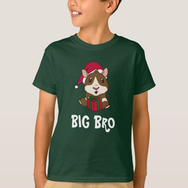 T-shirt Personnaliser la famille Noël Guinée porc Gros Bro (Devant)