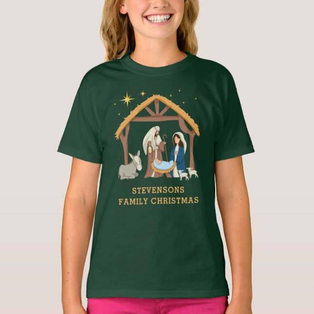 T-shirt Personnaliser le bébé de Noël de la famille dans u (Devant)