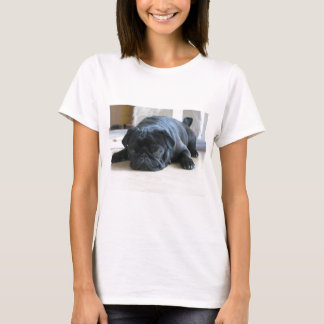 T-shirt Personnaliser le Carlin noir mignon Nom d'accessoi