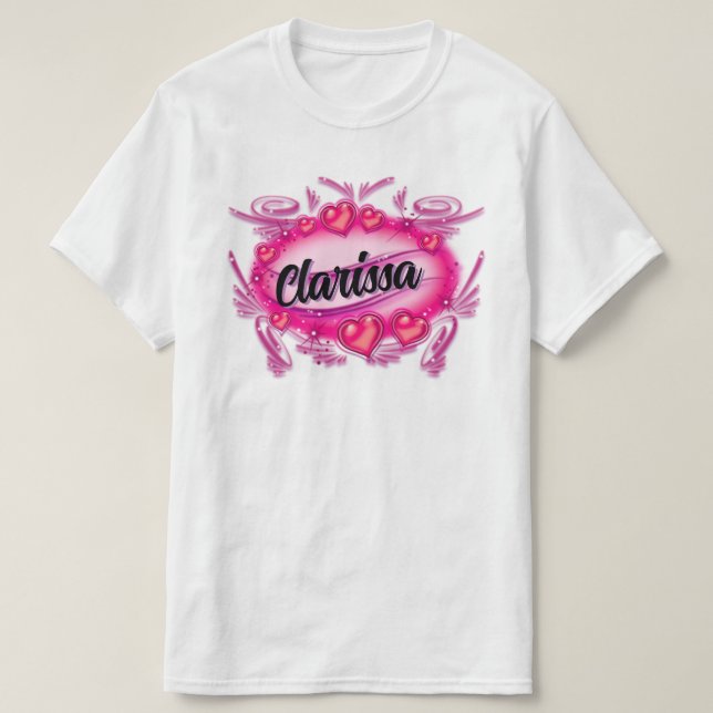 T-shirt Personnaliser le coeur Airbrush numérique Design (Design devant)