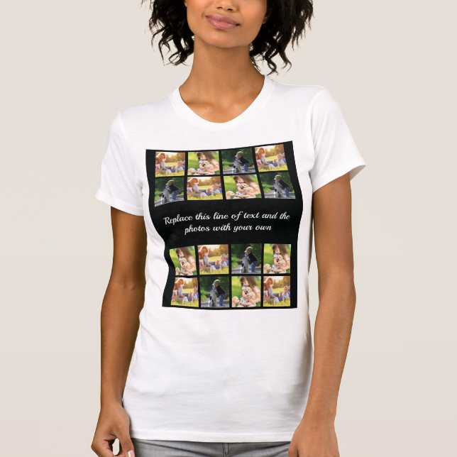 T-shirt Personnaliser le collage de photos et le texte sur (Devant)
