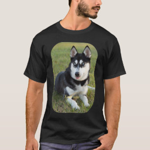 T-shirt Personnaliser le joyeux chiot sibérien Husky