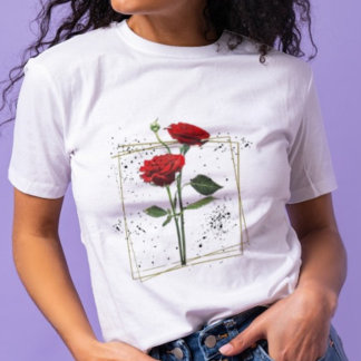 T-shirt Personnaliser le monogramme de chemise à rose roug