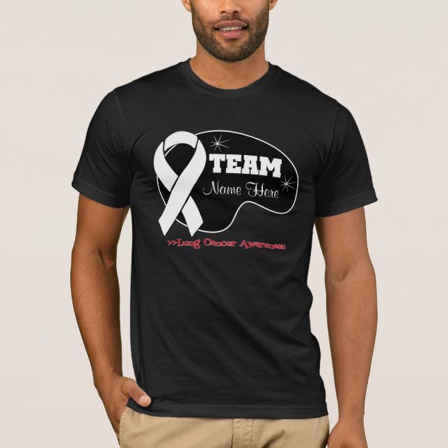 T-shirt Personnaliser le nom de l'équipe - Cancer du poumo (Devant)