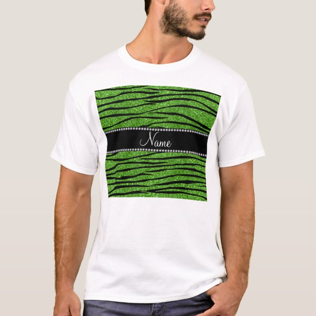 T-shirt Personnaliser le nom parties scintillant vert clai (Devant)