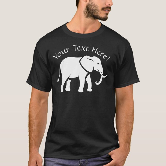 T-shirt Personnaliser le nom Texte Eléphant blanc (Devant)