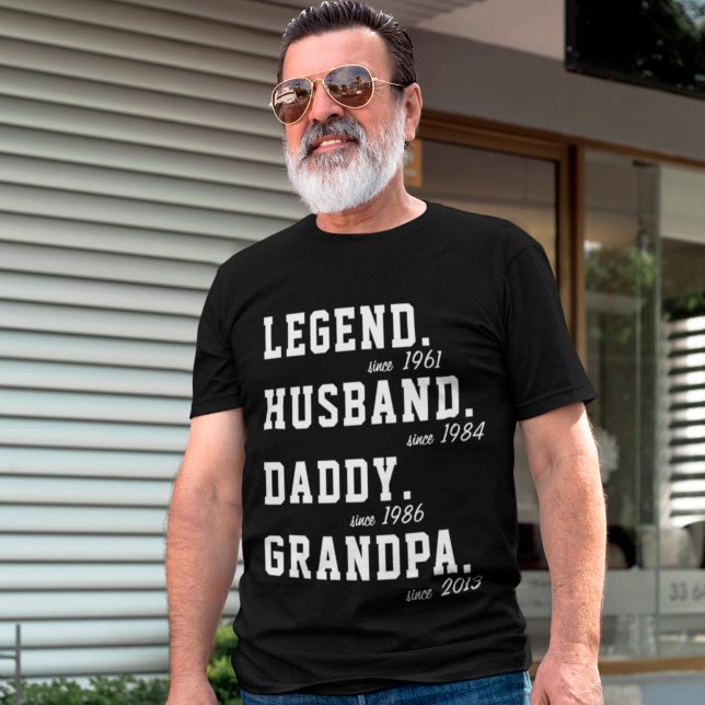 T-shirt Personnaliser Légende Mari Daddy Grand-Père Avec A (Créateur téléchargé)