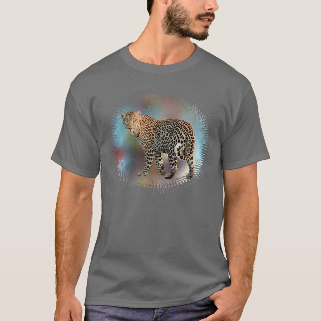 T-shirt Personnaliser Léopard gris foncé Élégant moderne (Devant)