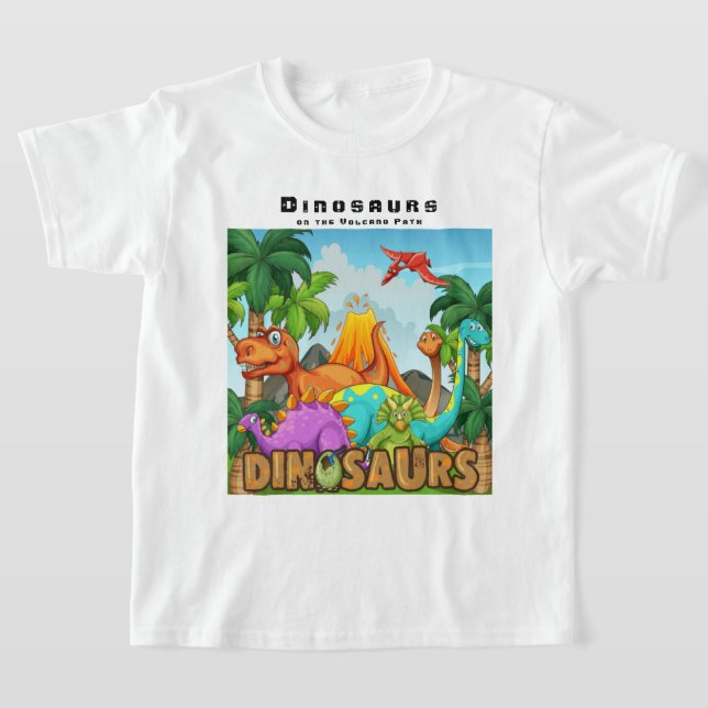 T-shirt Personnaliser les dinosaures sur le chemin des vol (Poser)