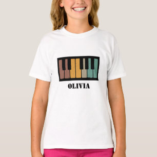 T-shirt Personnaliser les touches de piano noir et blanc