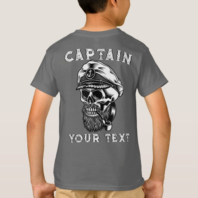 T-shirt Personnaliser Limité de la mer Capitaine Crâne Fum (Dos)