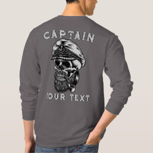 T-shirt Personnaliser Limité de la mer Capitaine Crâne Fum