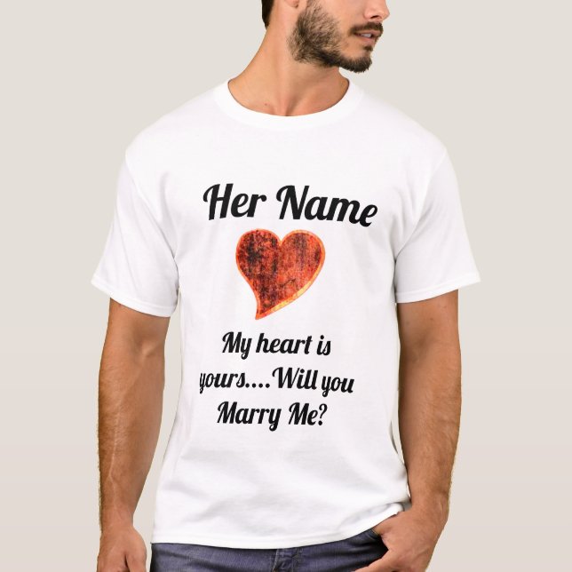 T-shirt Personnaliser Marry Me Shirt... Elle l'AImera ! (Devant)