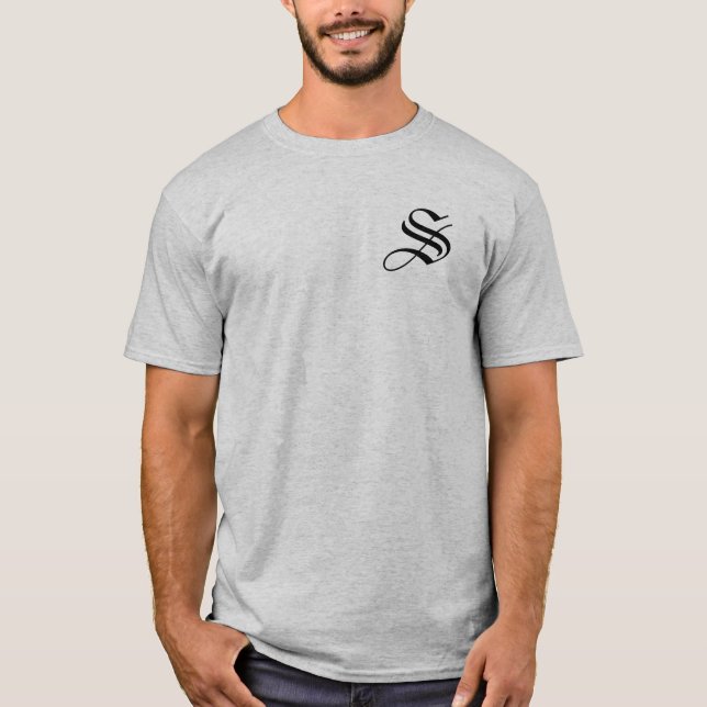 T-shirt Personnaliser Monogram S Grey (Devant)