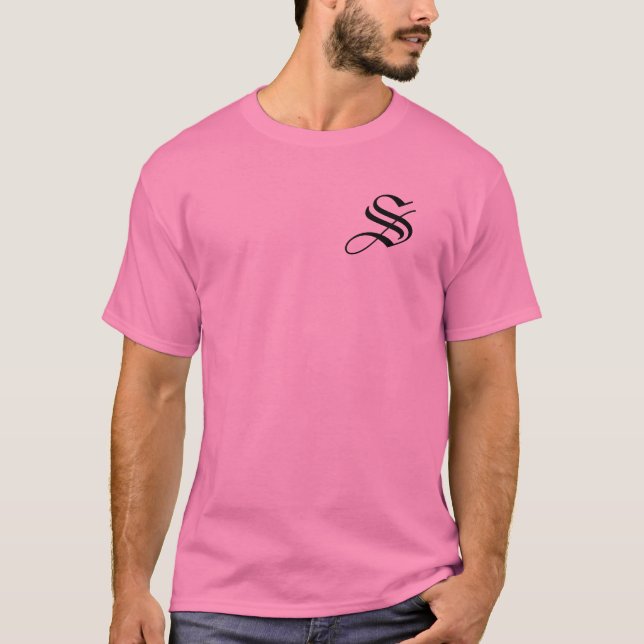 T-shirt Personnaliser Monogramme S Rose (Devant)