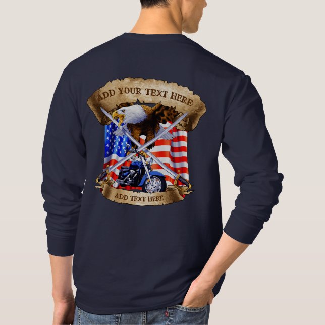 T-shirt Personnaliser Motorcycle Vétérinaire Patriot USA D (Dos)