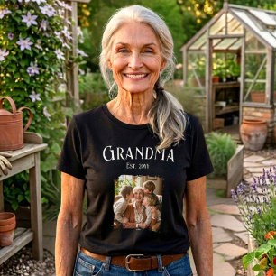 T-shirt Personnaliser Nom Grand-mère Année Photo