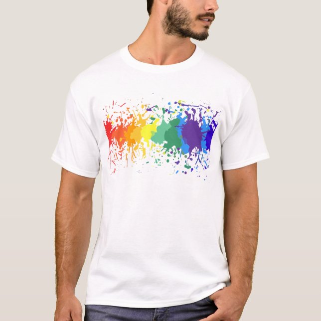 T-SHIRT PERSONNALISER  PEINTURE PEINTURE SPLASH DRIPS GAY  (Devant)