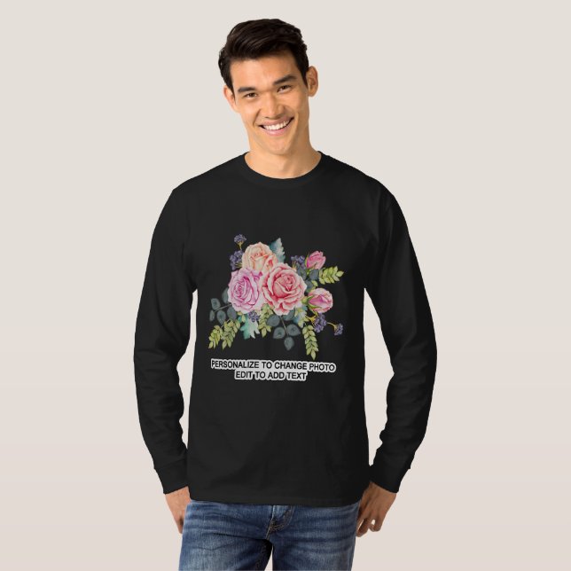 T-shirt Personnaliser Photo Artework Dark Long Sleeve (Devant entier)
