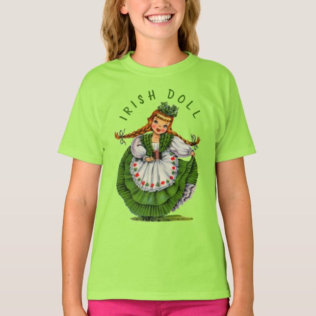 T-shirt Personnaliser Retro Irish Doll Logo Jour de la Sai (Devant)
