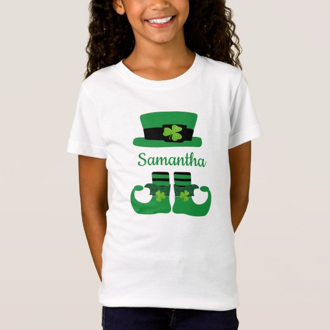 T-Shirt Personnaliser St. Patrick's Leprechaun Green Black (Devant)