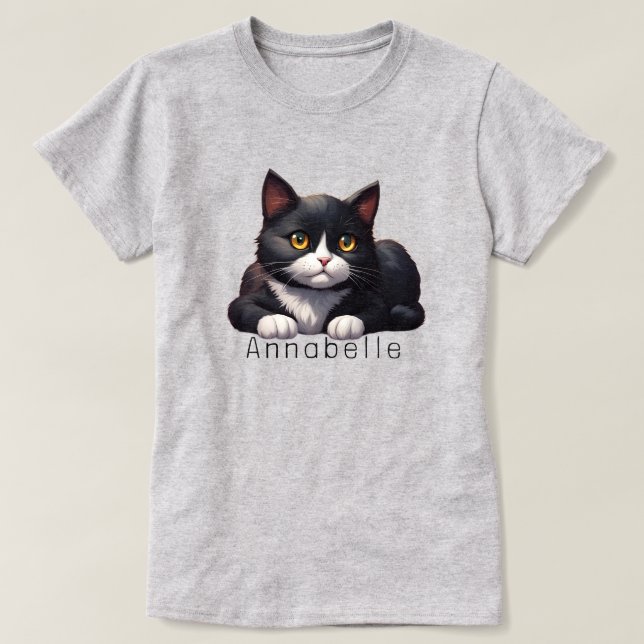 T-shirt Personnaliser Tuxedo Cat (Design devant)
