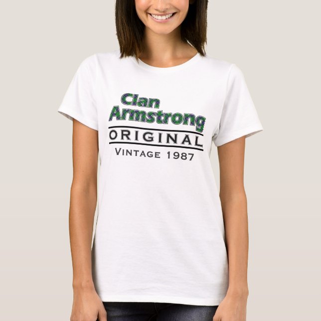 T-shirt Personnaliser vintage d'Armstrong de clan votre (Devant)