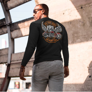 T-shirt Personnaliser Vintage Moto Route 66 Ailes d'ange
