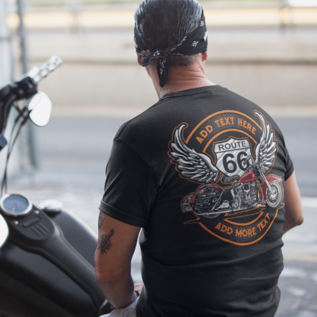 T-shirt Personnaliser Vintage Moto Route 66 Ailes d'ange (Créateur téléchargé)