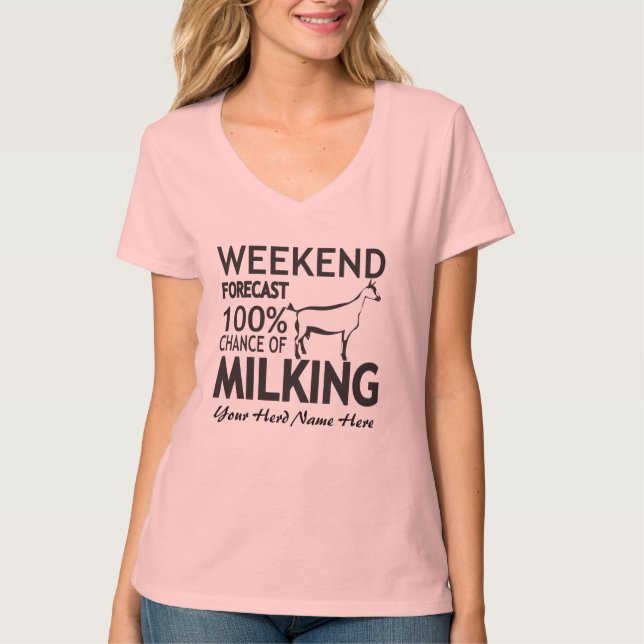 T-shirt PERSONNALISER Week-end Prévision Milking Oberhasli (Devant)
