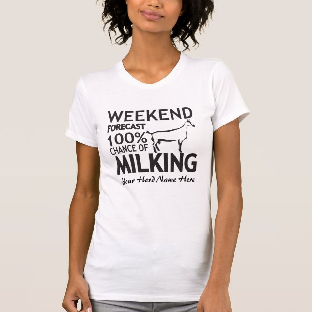 T-shirt PERSONNALISER Week-end Prévision Milking Oberhasli (Devant)