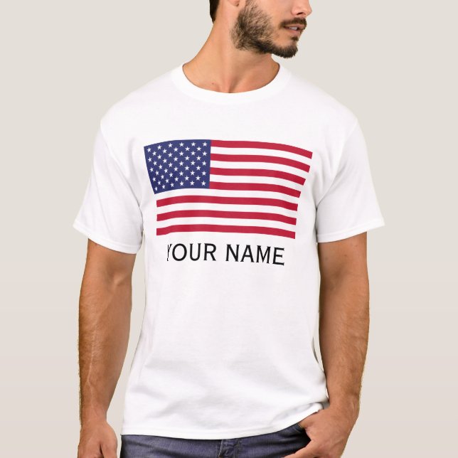 T-shirt Personnalisez avec votre nom USA Etats-Unis (Devant)