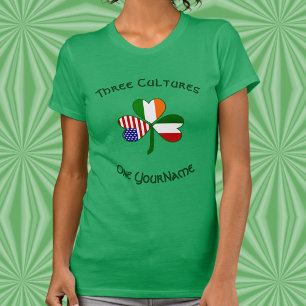 T-shirt Personnalisez Italie Irlande États-Unis Trèfle Fem