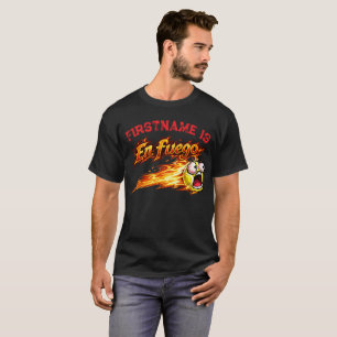 T-shirt Personnalisez la balle de tennis "En fuego" en feu