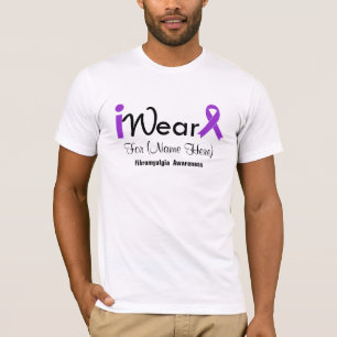 T-shirt Personnalisez la fibromyalgie pourpre de ruban