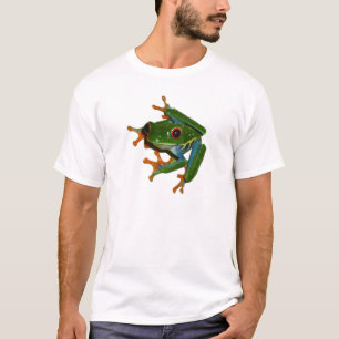 T-shirt Personnalisez la grenouille observée par rouge du