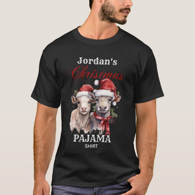 T-shirt Personnalisez la jolie ferme Noël Pyjama Chemise d (Devant)