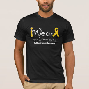 T-shirt Personnalisez le Cancer d'enfance de ruban d'or