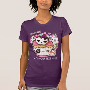 T-shirt Personnalisez le cupacke mignon de crâne de kawaii