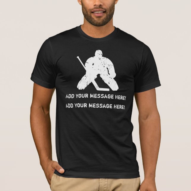 T-shirt Personnalisez-le, gardien de hockey (Devant)