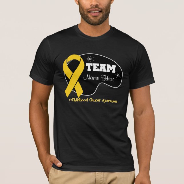 T-shirt Personnalisez le nom d'équipe - Cancer d'enfance (Devant)