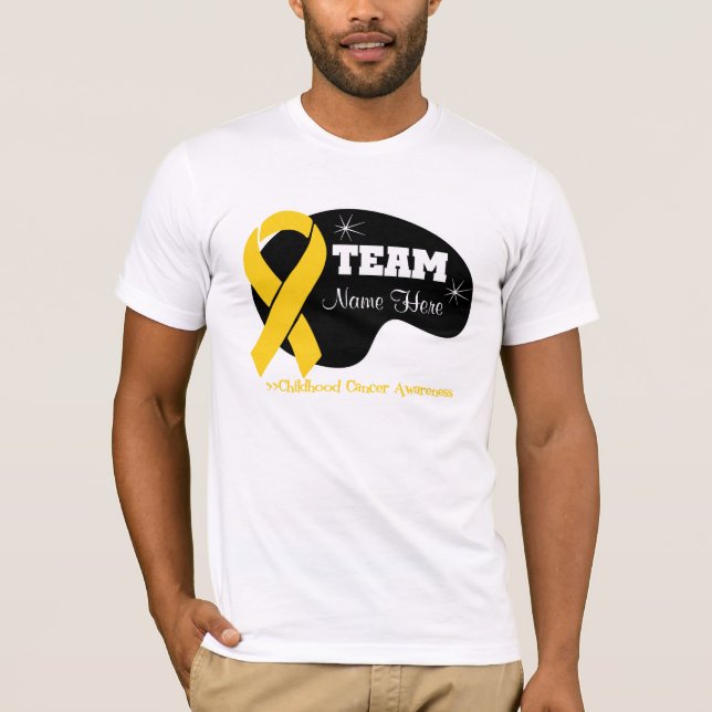 T-shirt Personnalisez le nom d'équipe - Cancer d'enfance (Devant)