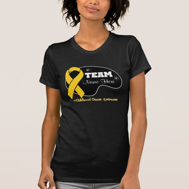 T-shirt Personnalisez le nom d'équipe - Cancer d'enfance (Devant)