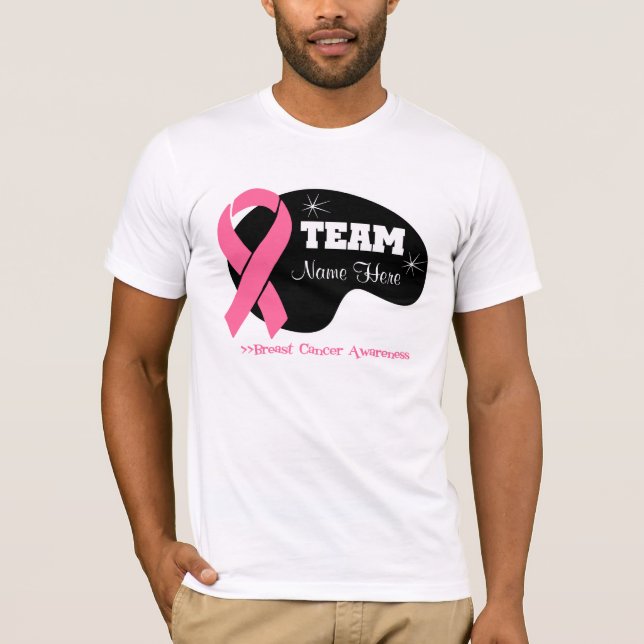T-shirt Personnalisez le nom d'équipe - cancer du sein (Devant)