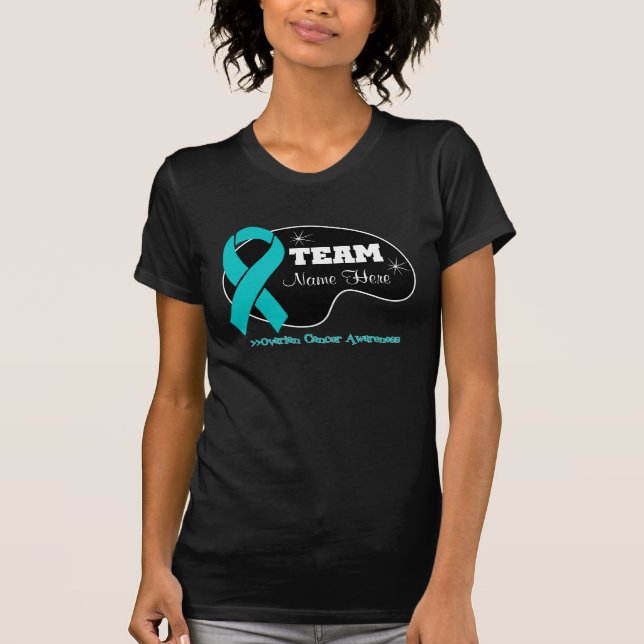 T-shirt Personnalisez le nom d'équipe - Cancer ovarien (Devant)