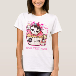 T-shirt Personnalisez le petit gâteau de crâne de Kawaii