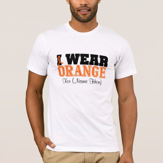 T-shirt Personnalisez-moi portent la leucémie orange de (Devant)