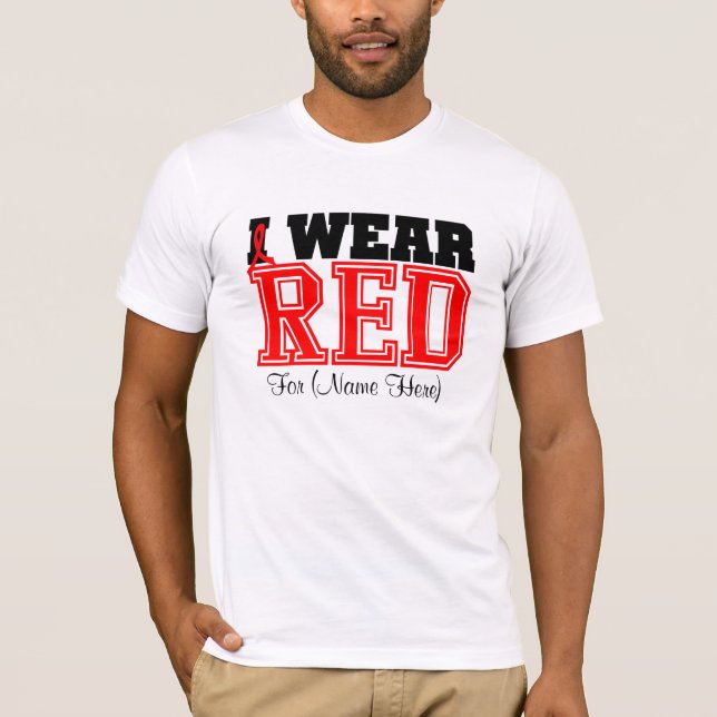 T-shirt Personnalisez-moi portent le Cancer de sang rouge (Devant)