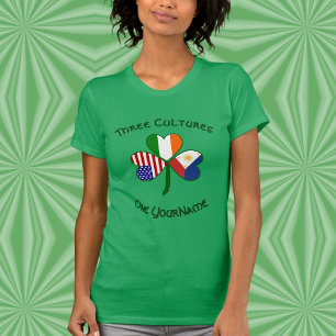 T-shirt Personnalisez Philippines Irlande États-Unis Trèfl
