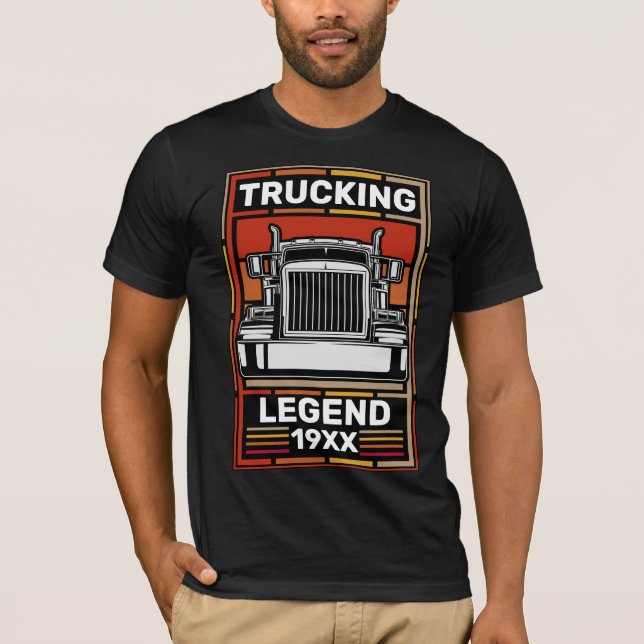T-shirt Personnalisez Retro Trucker Legend Semi Truck Driv (Devant)